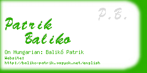 patrik baliko business card