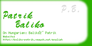 patrik baliko business card